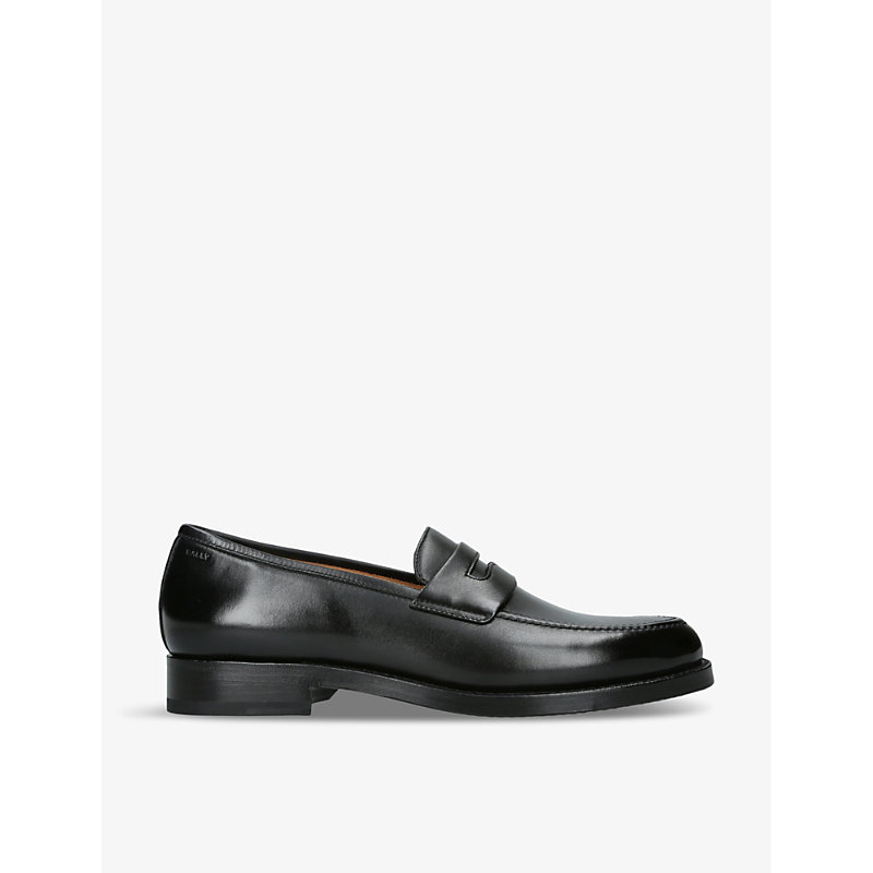 Shop Bally Men's Black Schoenen Panelled Leather Loafers