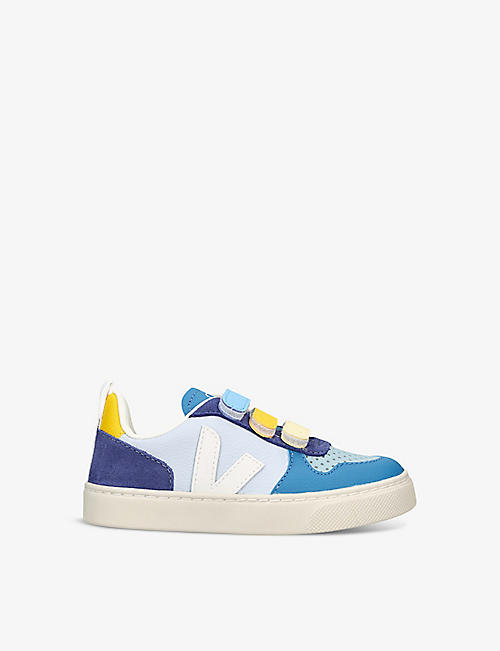 VEJA: V10 logo-embroidered low-top leather trainers 6-8 years