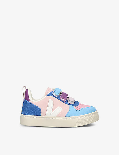 VEJA: V-10 logo-embroidered leather low-top trainers 2-5 years