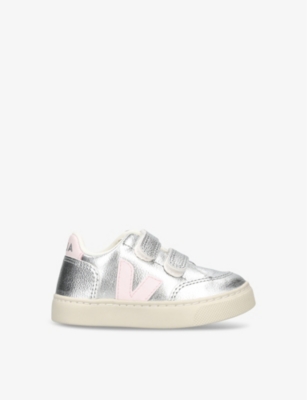 VEJA: V12 logo-embroidered leather low-top trainers 3-5 years