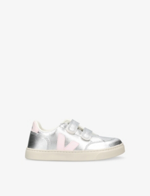 VEJA: V12 logo-embroidered leather low-top trainers 6-9 years