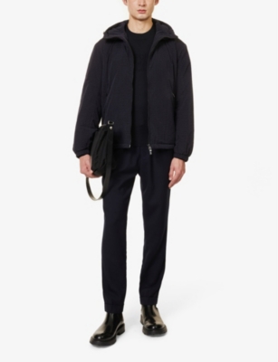 Emporio Armani Jack Logo-print Shell Jacket In Blu Navy