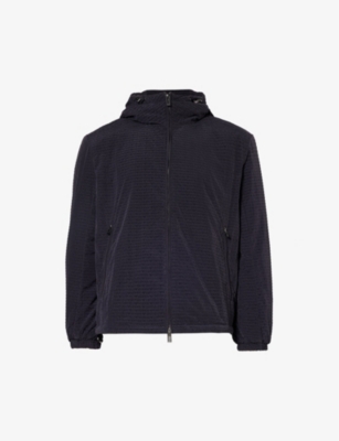 Emporio Armani Jack Logo-print Shell Jacket In Blu Navy