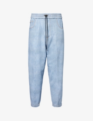 EMPORIO ARMANI: Elasticated-waist cotton-jersey jogging bottoms