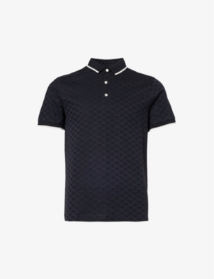 EMPORIO ARMANI: Logo-embroidered cotton polo shirt