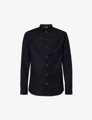 EMPORIO ARMANI: Slim-fit long-sleeved cotton shirt