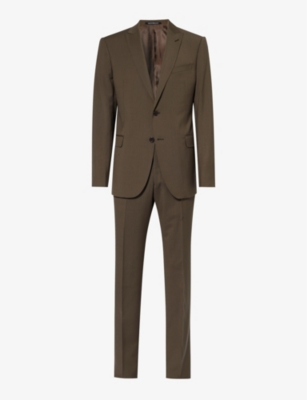 Pure virgin wool B-Line suit in Brown: Luxury Italian Suits