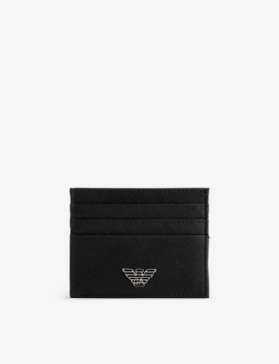 EMPORIO ARMANI - Logo-print leather cardholder | Selfridges.com
