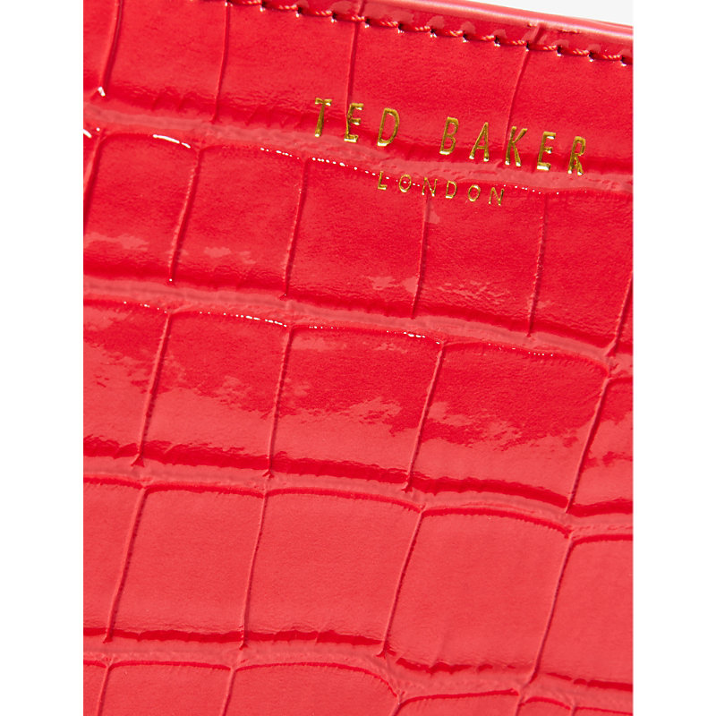 Shop Ted Baker Women's Coral Valense Small Logo-embossed Croc-effect Faux-leather Purse