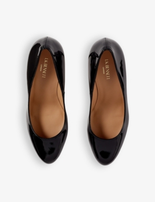 LK BENNETT: Stila round-toe patent-leather heeled courts