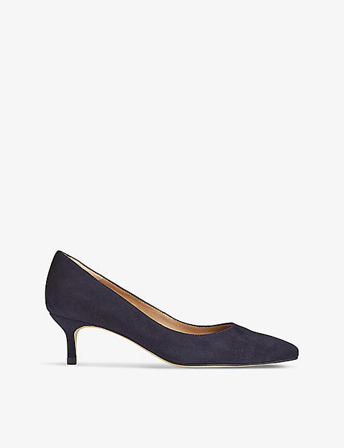 LK BENNETT: Audrey pointed-toe suede heeled courts