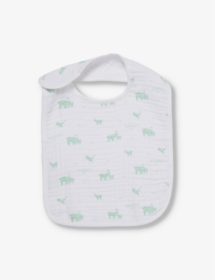 BAMFORD: Clover-print square cotton bib