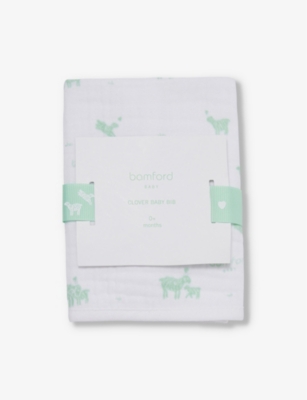 BAMFORD: Clover-print square cotton bib