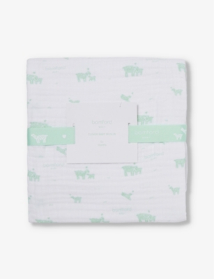 BAMFORD: Clover-print small cotton muslin 65cm