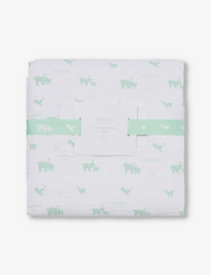 BAMFORD: Clover-print large cotton muslin 120cm