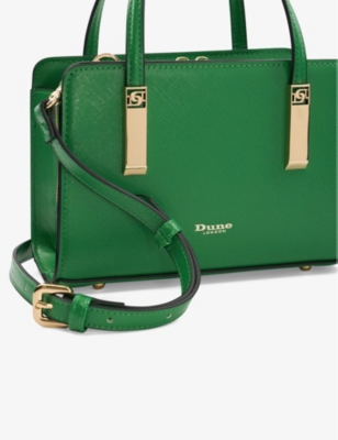 Shop Dune Women's Green-plain Synthetic Dinkydenbeigh Textured Faux-leather Shoulder Bag