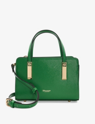 Dune Womens Green-plain Synthetic Dinkydenbeigh Textured Faux-leather Shoulder Bag