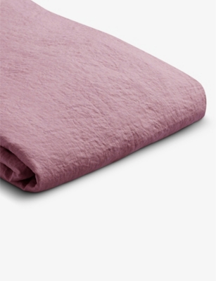 Shop Piglet In Bed Raspberry Coconut-button-embellished Super King Linen Duvet Cover