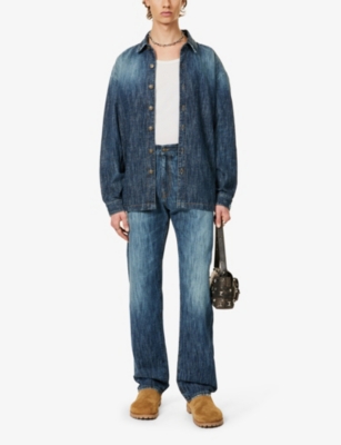 Shop 424 Faded-wash Relaxed-fit Denim In Stone