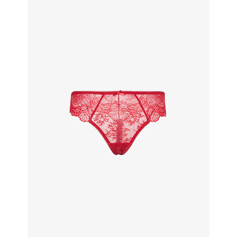 Aubade Womens Irresistible Red Danse Des Sens Mid-rise Stretch-lace Thong