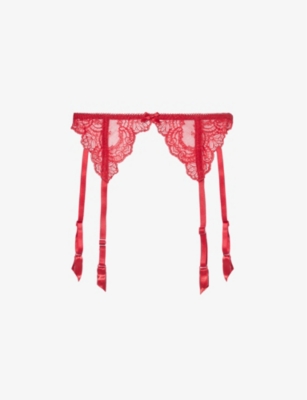Aubade Womens Irresistible Red Danse Des Sense Stretch-lace Suspenders
