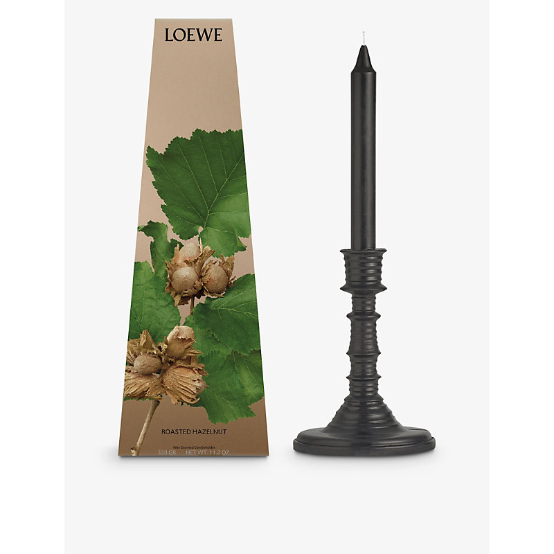 Loewe Roasted Hazelnut Scented Wax Candlestick 330g In Black