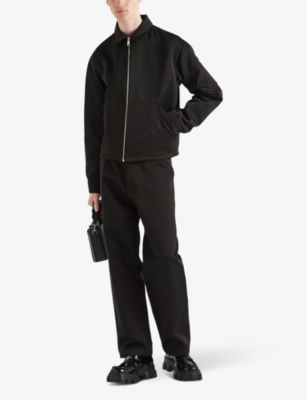 PRADA: Wide-leg regular-fit cotton and silk trousers