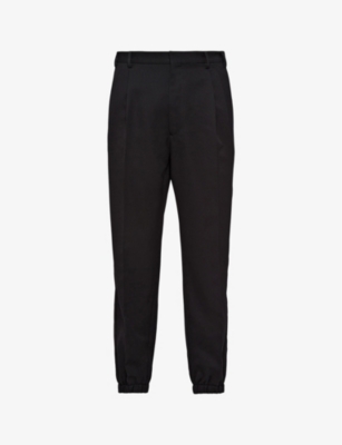 Prada Mens Black Mid-rise Slim-leg Slim-fit Wool Trousers