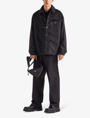 Re-Nylon brand-plaque padded recycled-polyamide jacket