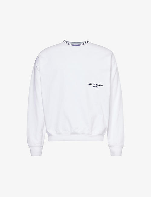 STONE ISLAND: Marina branded-print cotton-jersey T-shirt