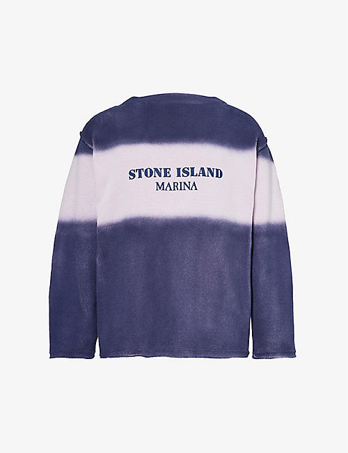 STONE ISLAND: Marina branded-print cotton-knit jumper