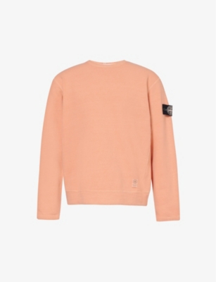 STONE ISLAND: Logo-badge relaxed-fit cotton-jersey sweatshirt