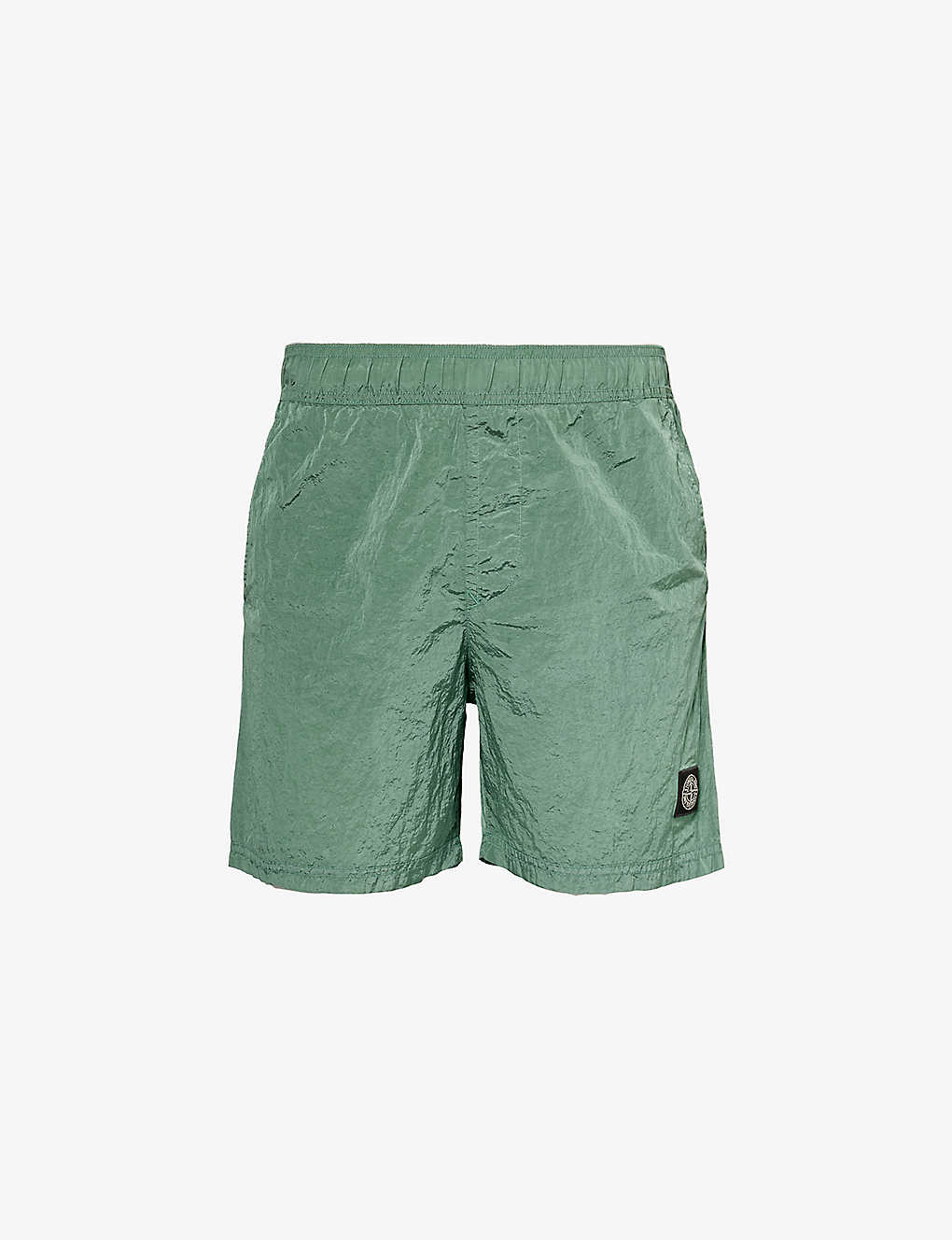 Stone Island Men's Light Green Logo-appliqué Elasticated-waist Swim Shorts