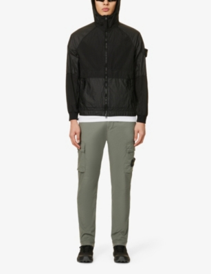 Shop Stone Island Men's Musk Logo-badge Tapered-leg Stretch-cotton Cargo Trousers
