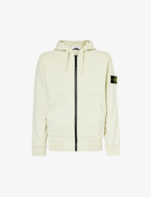 STONE ISLAND: Brand-badge slip-pocket cotton-jersey hoody