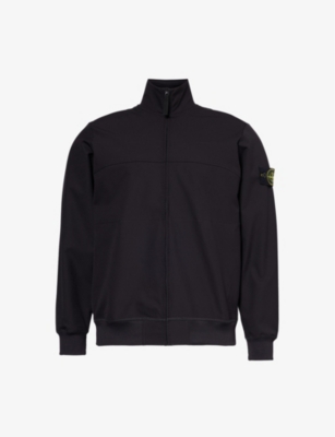 STONE ISLAND: Branded-badge funnel-neck stretch-woven jacket