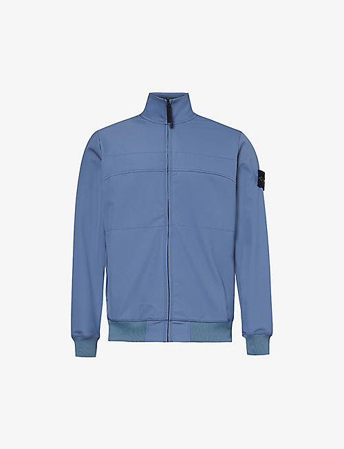 STONE ISLAND: Branded-badge funnel-neck stretch-woven jacket
