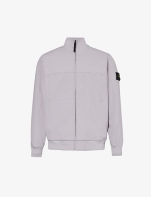 STONE ISLAND: Branded-badge funnel-neck stretch-woven jacket