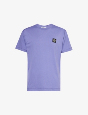 STONE ISLAND: Crewneck brand-patch cotton-jersey T-shirt