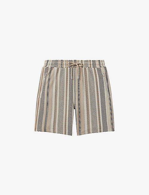 REISS: River abstract-pattern stretch-woven shorts