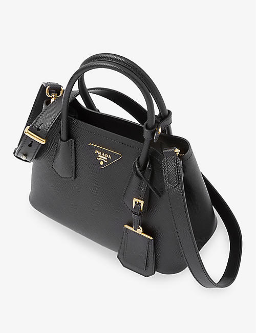 PRADA: Double Saffiano mini leather top-handle bag