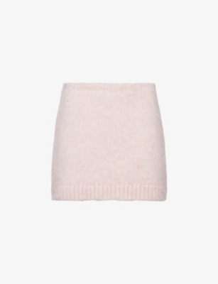 PRADA: Ribbed-knit Shetland-wool mini skirt