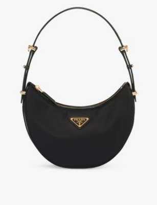 Prada Womens Black Arqué Re-nylon Mini Recycled-nylon Shoulder Bag