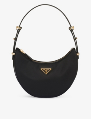 Prada Arqué Re-nylon Mini Recycled-nylon Shoulder Bag In Black