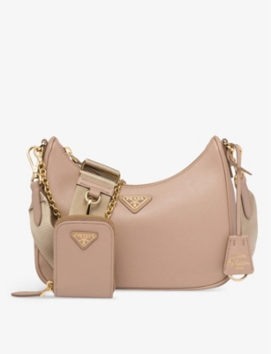 Prada Womens Powder Re Edition 2005 Saffiano Leather B In Powder