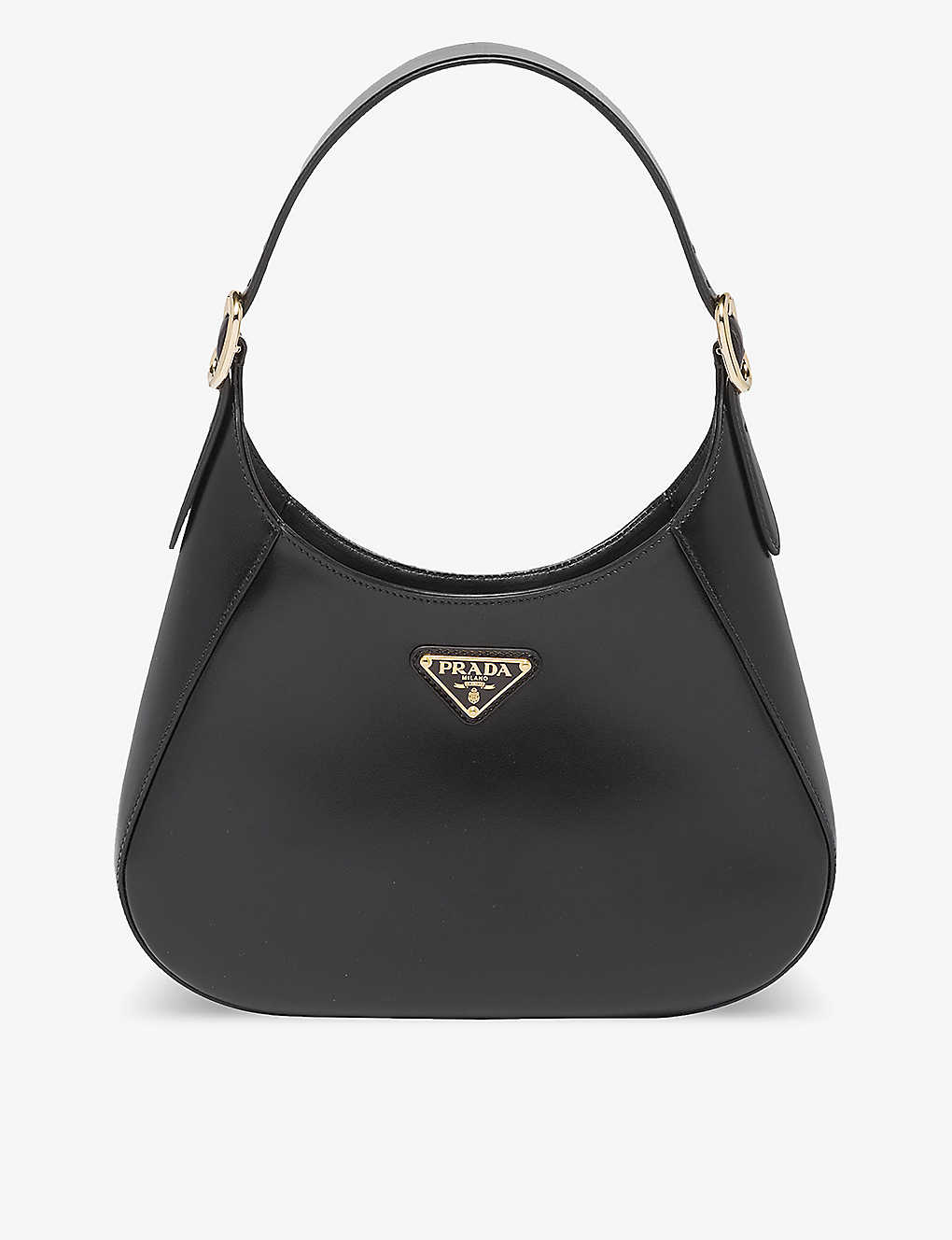 Prada Cleo Leather Shoulder Bag In Black