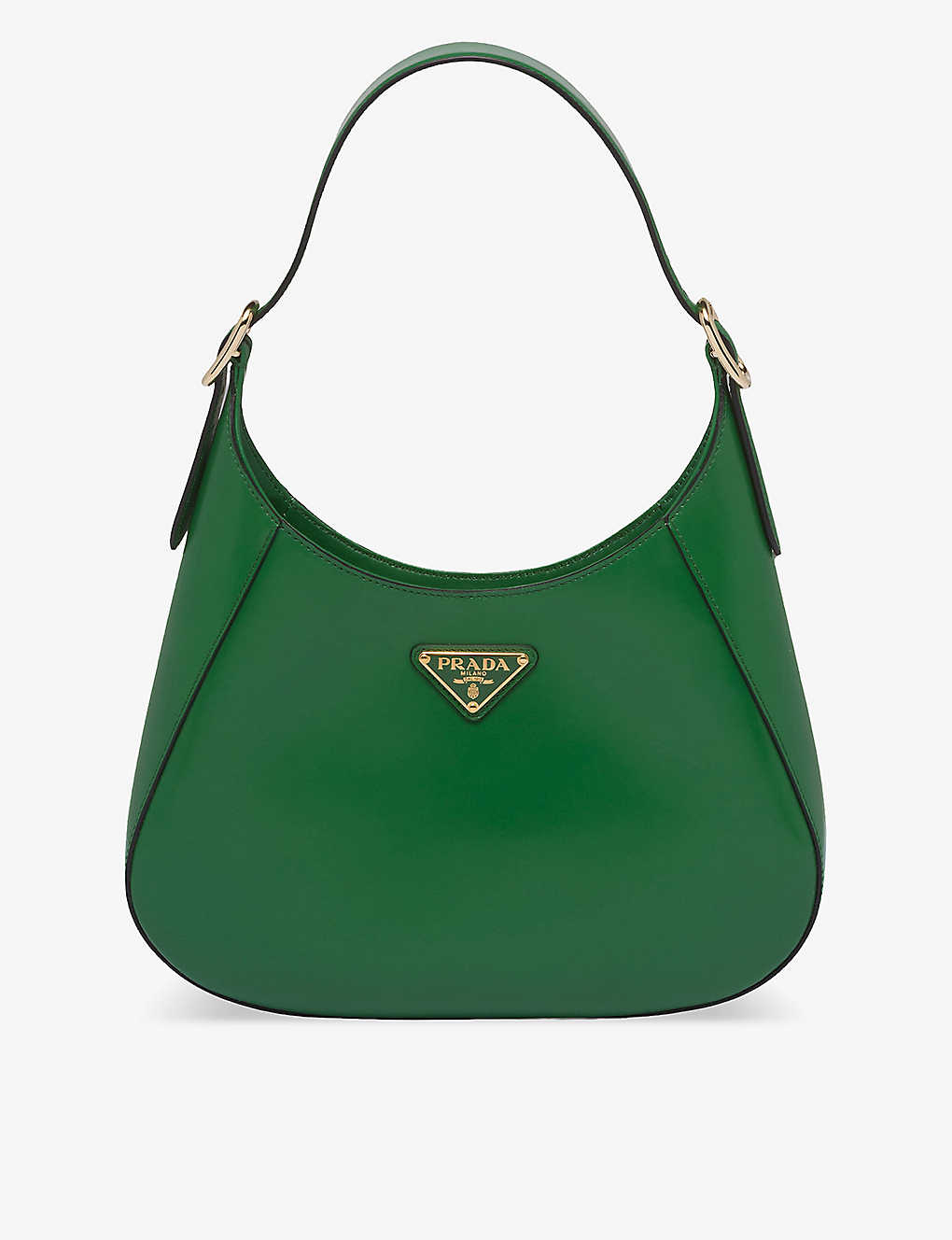Prada Leather Shoulder Bag In Green