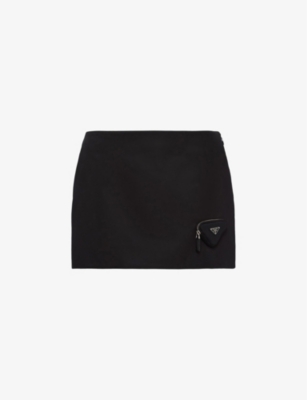PRADA: Zipped-pouch Re-Nylon mini skirt