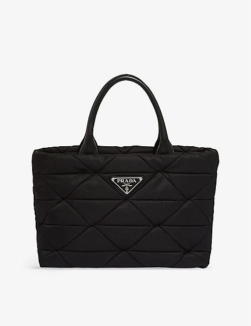 PRADA: Re-Nylon quilted recycled-polyamide and leather tote bag