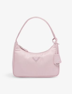 Shop Prada Re-nylon Recycled-nylon Shoulder Bag In Pink